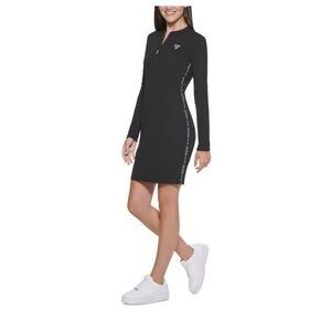 Guess Dress Women's Large Black Minimal Sporty Chic Logo Spellout Retro